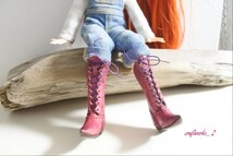 ■ギリーブーツ■ブライスシューズ■ピュアニーモ■ミニチュア靴■ハンドメイド■Blythe shoes ■ レースアップブーツ_画像3