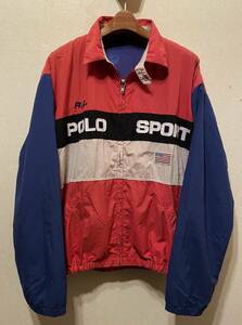 90sオールドPOLO SPORTラルフローレンRALPH LAURENスウィングトップLナイロンジャケットXLビッグシルエット90年代ポロスポーツRLビンテージ