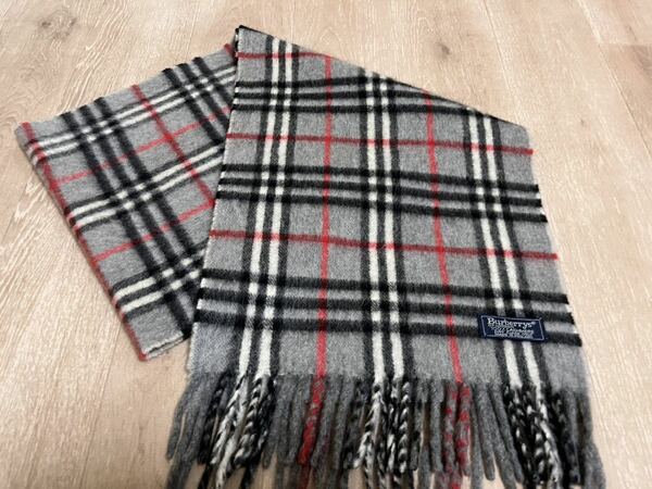 BURBERRY　バーバリー　マフラー　カシミア100％　グレー　送料無料!!