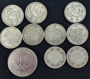 古銭、鳳凰、稲穂、札幌オリンピック100円硬貨、10枚セット