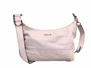 (D) COACH Coach leather shoulder bag pink 