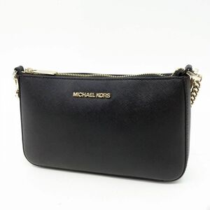 148 MICHAEL KORS マイケルコース ジェットセットトラベルレザーミディアムポシェット ショルダーバッグ 35S0GTVU6L ※中古