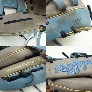 116 Rawlings/ローリングス ハイパーテック GR2FHTCN62 グレー サックス 右利き用 軟式内野手用グローブ/グラブ ※中古の画像8