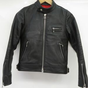 139 ACE LEATHERS エースレザー シングルライダースジャケット サイズ30 ブラック ※中古