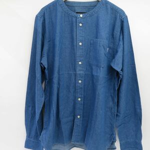 131【未使用】ANDSUNS アンドサンズ バンドカラー デニムシャツ サイズ:XX