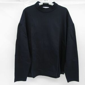 130 WEWILL ウィーウィル SMOOTH MOCK TURTLE NECK T-SHIRT モックネックTシャツ W-000-8015 サイズ：2 ネイビー ※中古