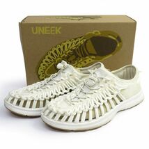 156s KEEN キーン UNEEK ユニーク02 サンダル 1017054 ホワイト US10/28cm 箱有 ※中古_画像1