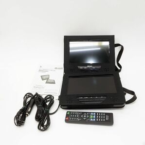 119 Qriom/キュリオム 9インチツインモニター ポータブルDVDプレーヤー CPD-TM90(B) CPRM対応 AC/DC対応 カー用品 ※中古の画像1