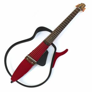 091s☆YAMAHA Yamaha SLG100S Красная бесшумная гитара Электроакустическая гитара *Б/у