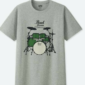 新品タグ付き★XL ユニクロ Tシャツ UT パール楽器 ドラム グレー パールドラム Pearl UNIQLOの画像1