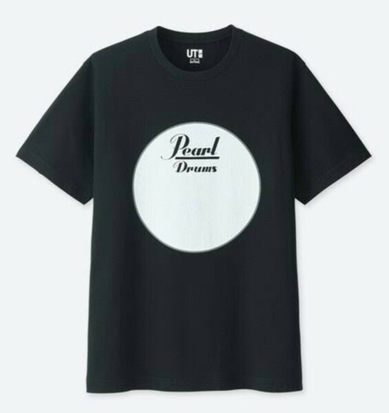 新品タグ付き ラスト★S　ユニクロ Tシャツ UT パール楽器 ドラム 黒　パールドラム　Pearl