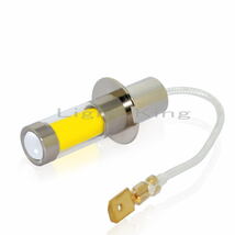 LED フォグランプ 高輝度 プロジェクター搭載 最新式 COB製 H3 ハイパワー 100W級 x 2灯 イエロー 黄色 3000K 24V 33.5mm ショートタイプ_画像4