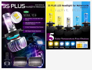 LED ヘッドライト バイク専用 最新式 ファンレス H4 3600LM 5色変更可能 モンスター MonsterS4RS/SS800/SS900/SS1000