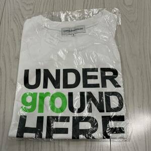 未使用●イーハイフンワールドギャラリーE hyphen World gallery Tシャツ 白/ホワイト/ロゴ/UNDER groUND HERE/ブランド/トップス★903-4