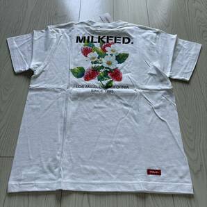 未使用●MILKFED. ミルクフェド SS TEE STRAWBERRY/ストロベリー/半袖/ティー/Tシャツ/ホワイト/いちご/イチゴ/ロゴ/白/カットソー★1021-4の画像9