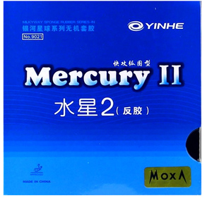 送料200円★銀河 水星2 卓球ラバー 粘着テンション Mercury2 黒 Soft▽