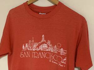 80's Hanes SAN FRANCISCO プリント Tシャツ 赤色 Lサイズ アメリカ製 ビンテージ VINTAGE ヴィンテージ アメカジ 古着 USED USA
