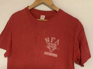 80's Champion NFA プリント Tシャツ 赤色 Lサイズ アメリカ製 ビンテージ VINTAGE ヴィンテージ アメカジ 古着 USED USA チャンピオン