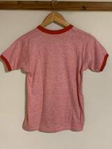 70's 80's RUSSELL ATHLETIC リンガーTシャツ 霜降りピンク色 Sサイズ 金タグ アメリカ製 ビンテージ VINTAGE アメカジ 古着 USED USA _画像4