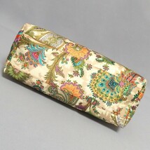 美品★ETRO ペイズリー キャンバス レザー セミショルダー ハンドバッグ オレンジ エトロ★_画像4