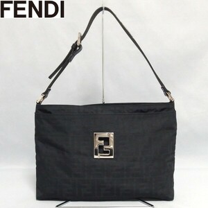 ★FENDI ズッカ FFロゴ ワンショルダー ハンドバッグ 16163 黒 ヴィンテージ オールド フェンディ★