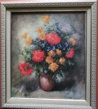 ・作者:　R、ｓoｒｄ　・画題：　花瓶の花　・技法:　複製画　・NO-R6-3-13.8_画像1
