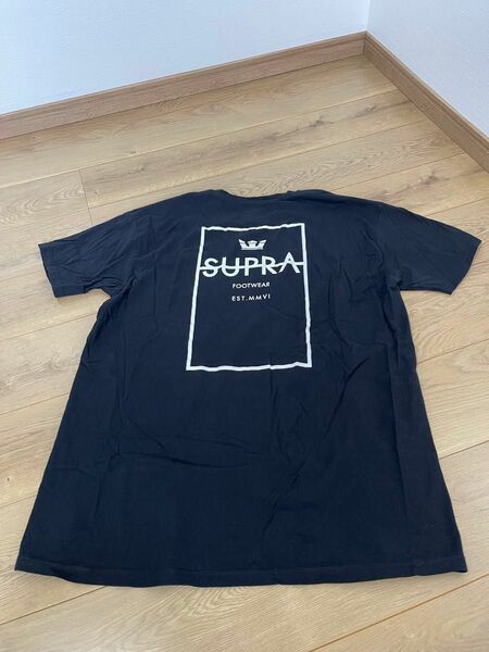 SUPRA スープラ 半袖Tシャツ 黒 L バックプリント