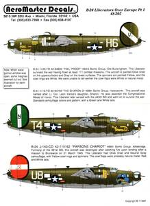 AeroMaster Decals, 48-205, B-24 Liberators over Europe Pt. I