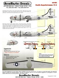 AeroMaster Decals, 48-260, Pacific Superfortresses Pt. II