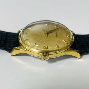 【ETERNA/エテルナ】手巻き 腕時計 3針 革ベルト 稼働 ゴールドカラー ケースサイズ約33mm メンズ★8909の画像4