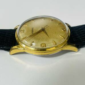【ETERNA/エテルナ】手巻き 腕時計 3針 革ベルト 稼働 ゴールドカラー ケースサイズ約33mm メンズ★8909の画像5