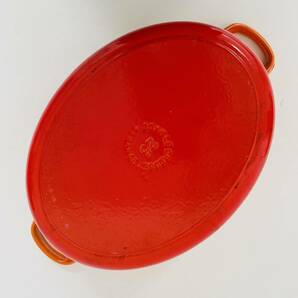 【LE CREUSET/ルクルーゼ】両手鍋 ココット オーバル 25cm オレンジ 調理器具/ホーロー鍋 ★9546の画像7