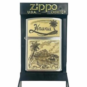 【Zippo/ジッポー】ライター Hawaii/ハワイ ハワイ島 オイルライター C 02 ケース付き★9525