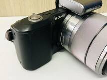 SONY/ソニー/NEX-3/レンズ/SEL 1855/E 3.5-5.6/18-55 OSS/0.25ｍ/0.82ft/ミラーレス一眼レフ/デジタルカメラ/ストラップ付/動作未確認_画像4