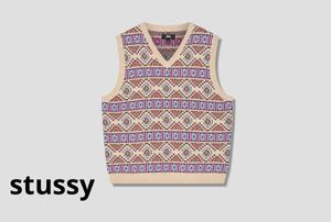 Stussy Giza sweater vestステューシー ギザ セーター ベスト Lサイズ