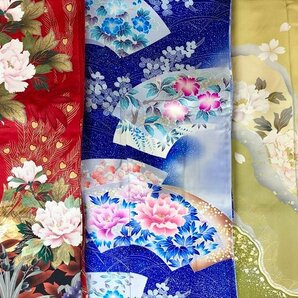 ◎リサイクル着物 着物まとめ 振袖 まとめ売り10点 美品 京友禅 刺繍 フォーマル 成人式 着用可能品多数 中古品 和ものや傳 A0429の画像3