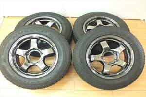 ☆ WORK 16×5.5J +20 PCD139.7 5穴 ブリヂストン DUELER 175/85R16 ジムニー バリ山 スタッドレス 中古 @ 240407R1119