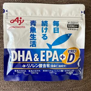 新品未開封 味の素 AJINOMOTO DHA&EPA+ビタミンD 120粒入