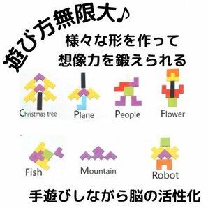 テトリス パズル 木製 知育玩具 おもちゃ 脳トレ 幼児の画像2