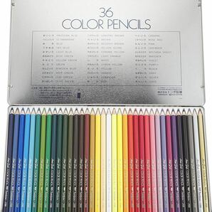 トンボ鉛筆 色鉛筆 36色 缶入り CB-NQ36C カラーペン 画材 美術 お絵かき 塗り絵 筆記具 文房具 の画像3