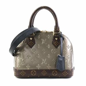 ルイ ヴィトン LOUIS VUITTON ハンドバッグ 斜め掛けショルダーバッグ アルマBB モノグラムヴェルニ シャンパーニュメタリゼグレー 99882g