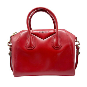 ジバンシィ GIVENCHY ハンドバッグ ショルダーバッグ アンティゴナ レザー レッド z0506