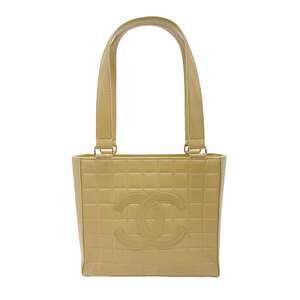 シャネル CHANEL ハンドバッグ チョコバー レザー ベージュ z0549