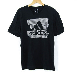 アディダス 半袖Tシャツ ロゴT スポーツウエア コットン PO メンズ Lサイズ ブラック adidas