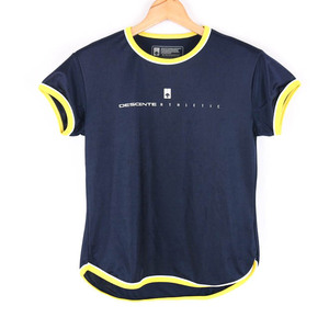 デサント 半袖Tシャツ ロゴT スポーツウエア 日本製 PO レディース Mサイズ ネイビー DESCENTE