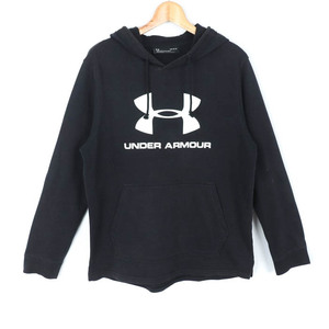 アンダーアーマー 長袖パーカー スウェット スエット スポーツウエア TA メンズ LGサイズ 黒×白 UNDER ARMOUR