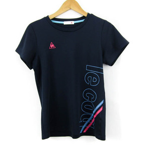 ルコックスポルティフ 半袖Tシャツ ロゴT グラフィックT スポーツウエア PO レディース Mサイズ ネイビー le coq sportif