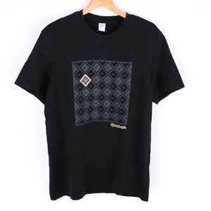 リーボック 半袖Tシャツ グラフィックT スポーツウエア 大きいサイズ PO メンズ XOサイズ 黒×ベージュ Reebok