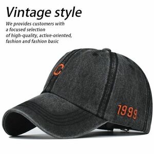 【C】Vintage style ローキャップ キャップ 帽子 メンズ レディース こなれ感 ブラック 新品