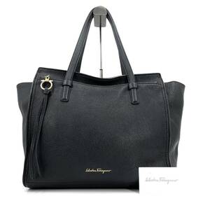 1円《 極美品・定価24万 》Salvatore Ferragamo サルヴァトーレフェラガモ エイミー トートバッグ ガンチーニ ビジネス レザー A4可 大容量